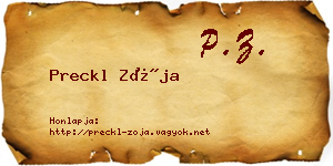 Preckl Zója névjegykártya